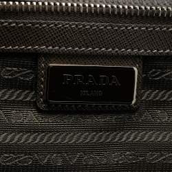 Pre Owned Prada Brown Saffiano Travel Leather Rolling Trolley Luggage