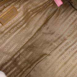 Pre Owned حقيبة يد برادا مثقوبة وردية صفراء