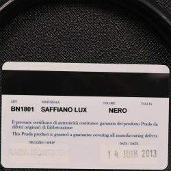 Pre Owned Prada Black Leather Galleria 2way Tote Handbag