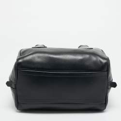 Pre Owned Prada Inside Bag Small Black Leather Satchel