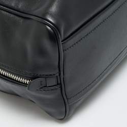 Pre Owned Prada Inside Bag Small Black Leather Satchel
