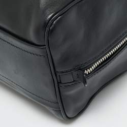 Pre Owned Prada Inside Bag Small Black Leather Satchel