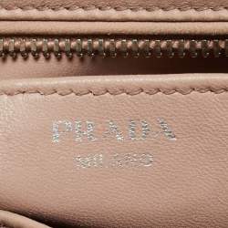 Pre Owned Prada Inside Bag Small Black Leather Satchel