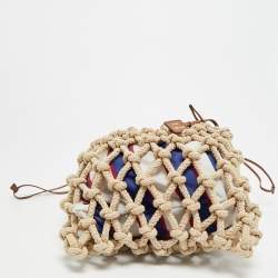 مملوكة مسبقًا Prada Noué Medium Beige/Brown Cord Fabric Bag