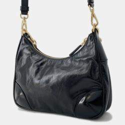 مملوكة مسبقًا Prada Re-Edition 2005 Leather Patent Shoulder Bag Black