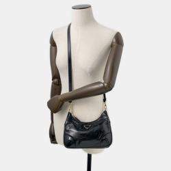 مملوكة مسبقًا Prada Re-Edition 2005 Leather Patent Shoulder Bag Black