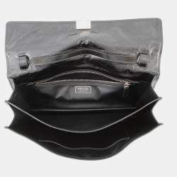 Pre Owned حقيبة برادا جلد سوداء بحجم متوسط 1Bn026 برادا مزدوجة الاستخدام بحزام كتف