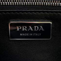 Pre Owned حقيبة برادا جلد سوداء بحجم متوسط 1Bn026 برادا مزدوجة الاستخدام بحزام كتف