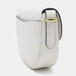 Pre Owned حقيبة كتف برادا جلد أبيض قلاب أرشي