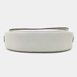 Pre Owned حقيبة كتف برادا جلد أبيض قلاب أرشي