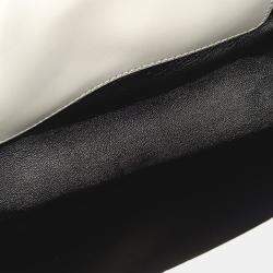 Pre Owned حقيبة كتف برادا جلد أبيض قلاب أرشي