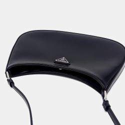 Pre Owned Prada Black Leather Cleo Hobo Bag