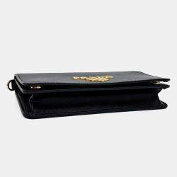Pre Owned Prada Black Leather Saffiano Chain Crossbody Bag