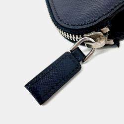Pre Owned Prada Navy Blue Leather Saffiano Clutch