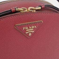Pre Owned حقيبة برادا أوديت جلد أحمر سافيانو
