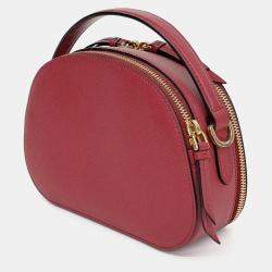 Pre Owned حقيبة برادا أوديت جلد أحمر سافيانو