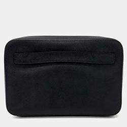 مملوكة مسبقًا حقيبة سفر برادا جلد سافيانيو أسود