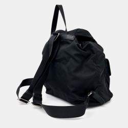 مملوكة مسبقًا حقيبة ظهر برادا نايلون أسود بجيبين