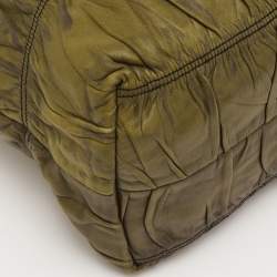 Pre Owned حقيبة يد توتس برادا سوداء / خضراء زيتونية جلد غوفري عتيق