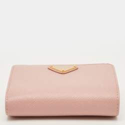 Pre Owned محفظة برادا فرنسية جلد سافيانو وردية