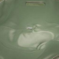 مملوكة مسبقًا Prada Green Satin Crystal Embellished Triangle Pouch