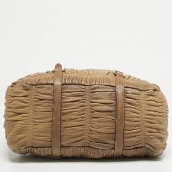 مملوكة مسبقًا Prada Tan Gaufre Leather Satchel