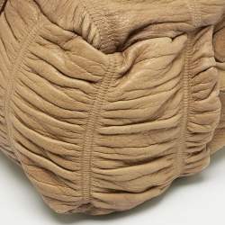 مملوكة مسبقًا Prada Tan Gaufre Leather Satchel