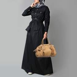 مملوكة مسبقًا Prada Tan Gaufre Leather Satchel