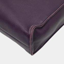 Pre Owned Prada Purple Nappa Front Pocket Satchel