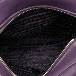 Pre Owned Prada Purple Nappa Front Pocket Satchel