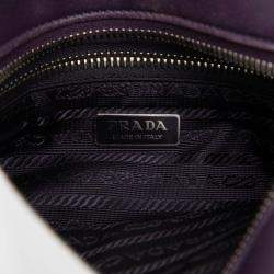Pre Owned Prada Purple Nappa Front Pocket Satchel
