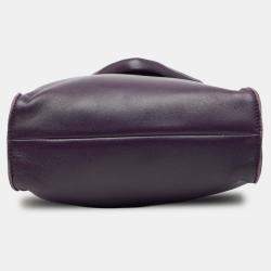 Pre Owned Prada Purple Nappa Front Pocket Satchel