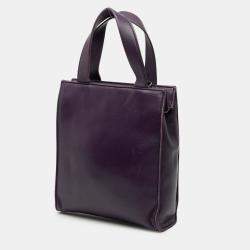 Pre Owned Prada Purple Nappa Front Pocket Satchel