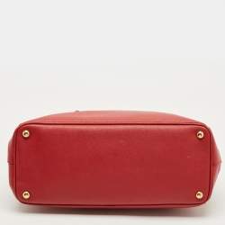 مملوكة مسبقًا Prada Double Zip Large Red Saffiano Leather Tote