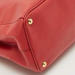 مملوكة مسبقًا Prada Double Zip Large Red Saffiano Leather Tote