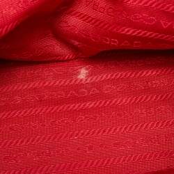مملوكة مسبقًا Prada Double Zip Large Red Saffiano Leather Tote