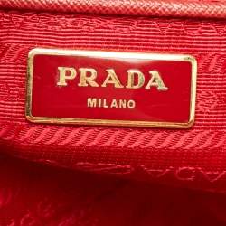 مملوكة مسبقًا Prada Double Zip Large Red Saffiano Leather Tote