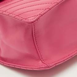 Pre Owned حقيبة كتف برادا جلد عجل ناعم مطرزة وردي بقفل دياغرام