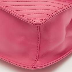 Pre Owned حقيبة كتف برادا جلد عجل ناعم مطرزة وردي بقفل دياغرام