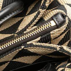 مملوكة مسبقًا Prada Brown Small Triangolo Symbole Jacquard Embroidered Shoulder Bag