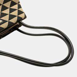مملوكة مسبقًا Prada Brown Small Triangolo Symbole Jacquard Embroidered Shoulder Bag