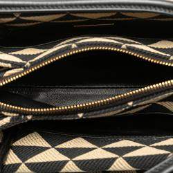 مملوكة مسبقًا Prada Brown Small Triangolo Symbole Jacquard Embroidered Shoulder Bag