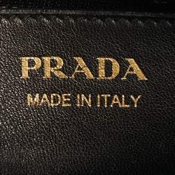 Pre Owned حقيبة برادا إسبلاناد جلد فاخر سافيانو أسود/رمادي