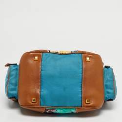 مملوكة مسبقًا Prada Side Pocket Multicolor Venezia Printed Fabric and Leather Satchel