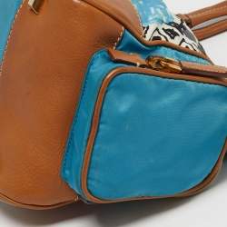 مملوكة مسبقًا Prada Side Pocket Multicolor Venezia Printed Fabric and Leather Satchel
