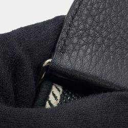 Pre Owned حقيبة كتف برادا فيتيلو دينو لينة جلدية جلدية سوداء