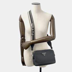 Pre Owned حقيبة كتف برادا فيتيلو دينو لينة جلدية جلدية سوداء