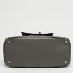 Pre Owned Prada Front Pocket Double Zip Medium Saffiano Leather Tote