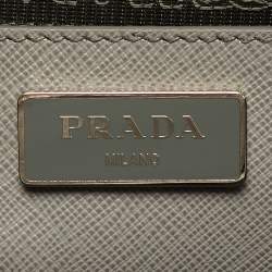 Pre Owned Prada Front Pocket Double Zip Medium Saffiano Leather Tote