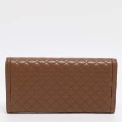 مملوكة مسبقًا Prada Brown Quilted Leather Continental Wallet